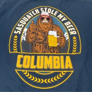 Columbia Blue “Sasquatch Stole My Beer" Lightweight T-Shirt Men’s Size 2X NWT